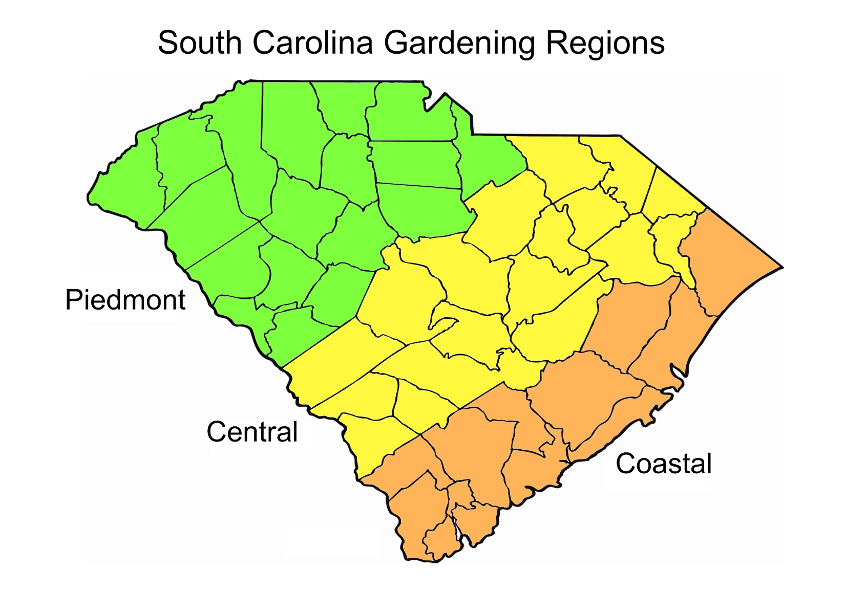Gardening regions of South Carolina