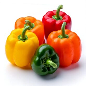A variety of colorful bell peppers.
