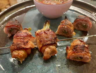 Bacon Wrapped Quail.
