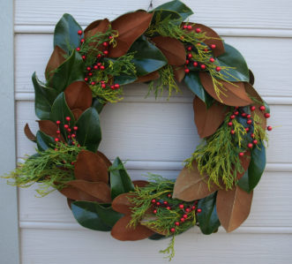 Magnolia wreaths make beautiful wreaths and last well during the holidays.