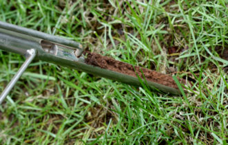 A soil probe is far less destructive to a residential lawn than using a trowel or shovel. The holes are relatively inconspicuous.