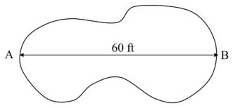 Diagram of an irregular shape's dimensions for step 1