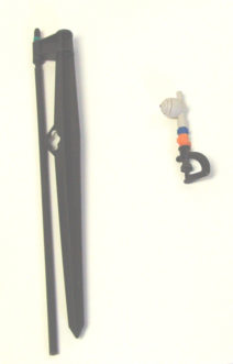 Microsprayer on a stake and a greenhouse microsprinkler with a drip-control device