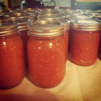 Pressure canned tomatoes. 
