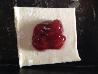 Turnovers made with cherry pie filling. 