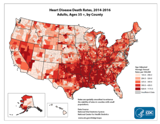 Heart Disease Death Rates 2014-2016