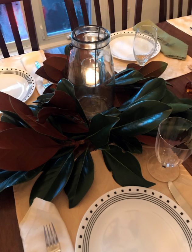Leaves made into a center piece