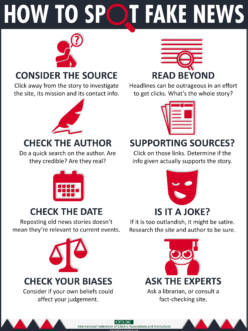 How to spot fake news, also relevant to health news.