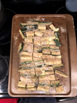 Preparing zucchini fries is fast and easy.