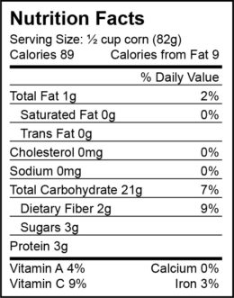 Corn - Nutrition Facts