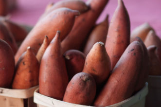 The sweet potato is a starchy, sweet-tasting root vegetable. USDA
