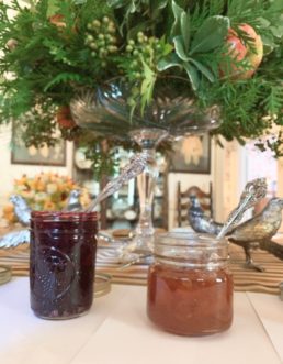 Jams are thick spreads with crushed or chopped fruits while jellies are clear or translucent yet firm.