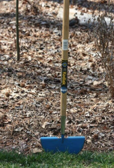 A long handled edging tool can be sharpened, and this makes for quick edging on curved sections of lawns.