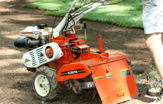For small lawn areas, a walk-behind tiller can adequately loosen the soil and incorporate needed amounts of lime, fertilizer, and organic matter.