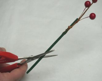 If the floral pick is too long, cut it to the desired length