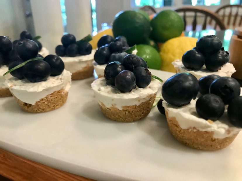 Blueberry & lime topped cheesecake bites. Adair Hoover, HGIC, Clemson Extension