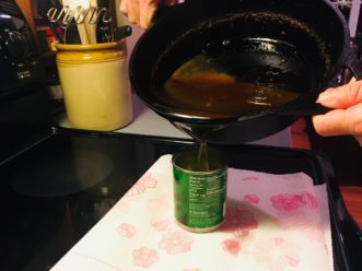 Cooking oils and leftover cooking grease from home kitchens should be disposed of at a local recycling center or in the garbage in a sealed container.
