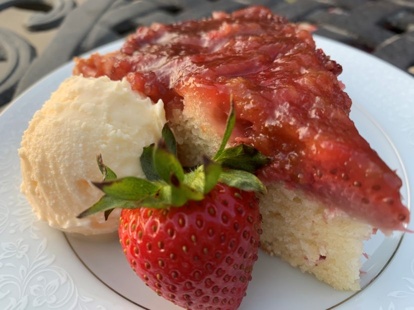 Strawberry lemon upside down cake served with a scoop of vanilla ice cream Kimberly A. Baker, ©2020, Clemson University