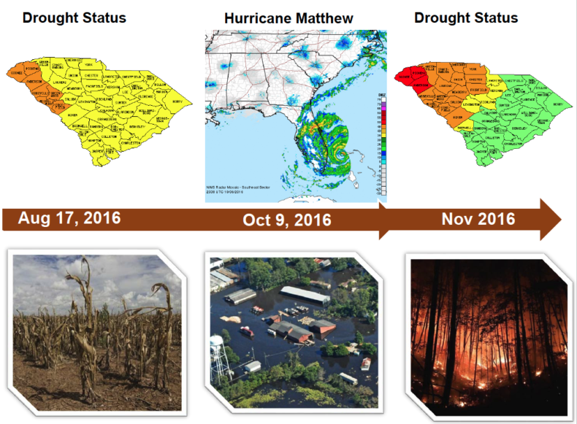 Figure 5. Drought and flood conditions can change quickly and can vary significantly across the state. Image credit: Hope Mizzell, SCDNR.
