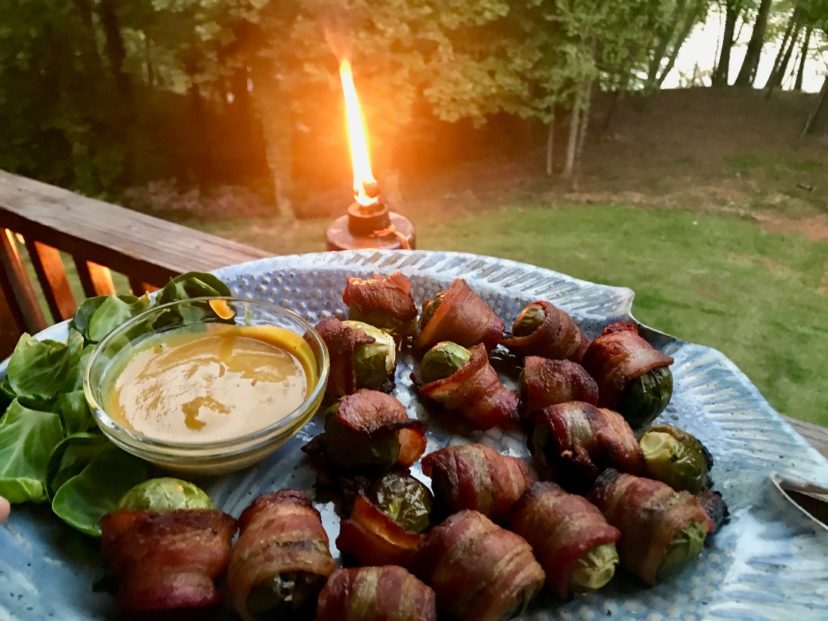 Serve bacon-wrapped Brussels sprouts with a honey mustard or barbecue sauce. Adair Hoover, HGIC 2020, Clemson Extension