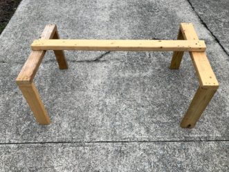 The grow light frame should be sturdy enough to support lights and a wooden frame. Zack Snipes, ©2020, Clemson Extension