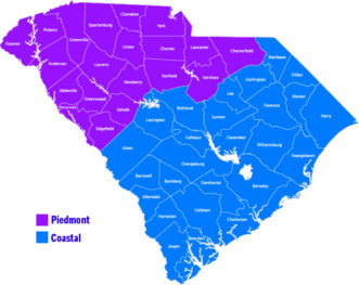 South Carolina Gardening Regions