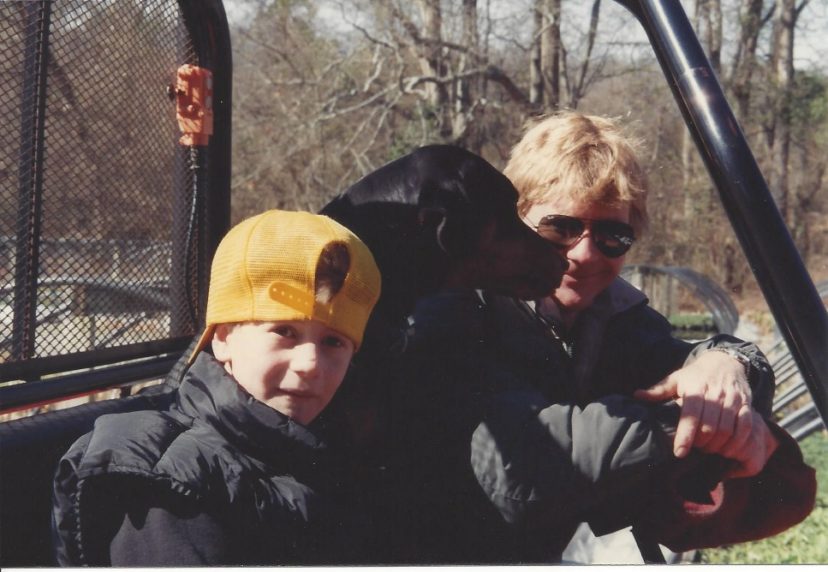 Paul Smith and Marc Richardson (1993) went on golf cart adventures around Goodness Grows Nursery.