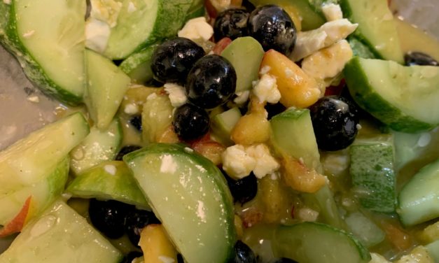Blueberry, Peach, and Cucumber Salad