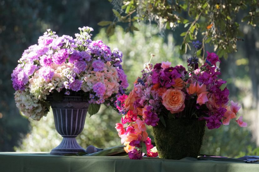 The French style of flowering arranging is a classic technique using round flowers accented by textural elements.