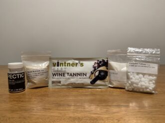 Common winemaking ingredients that are available to home winemakers.