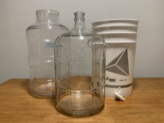 Fermenters of various sizes and materials.