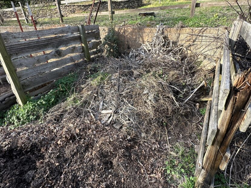 Compost piles are less active during the cold winter.