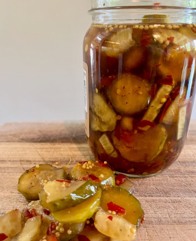 Bread and Butter Pickles are an example of a pickled food that can be beneficial to gut health.