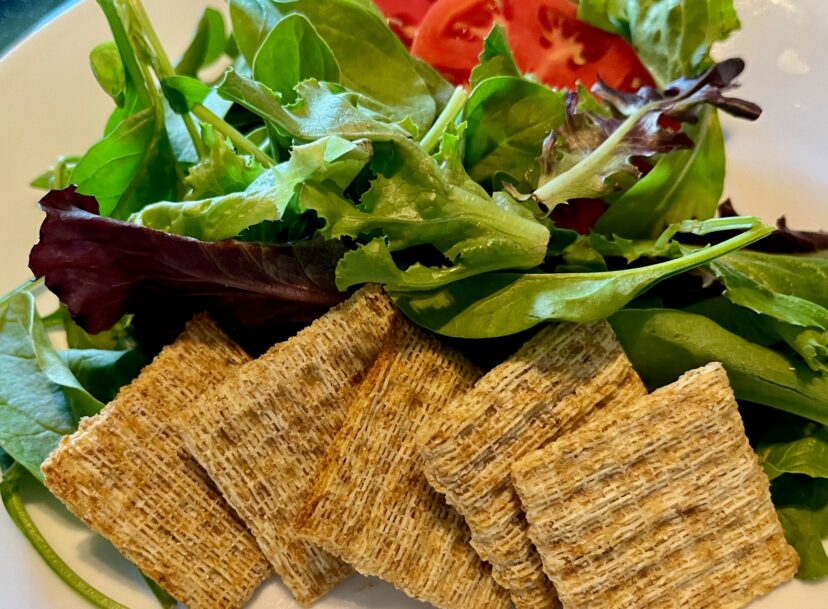 Leafy greens and whole wheat crackers can be added to many dishes to help strengthen gut microbiome.