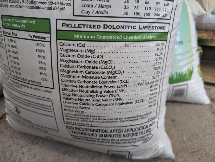 The liming material can take three to four months to change soil pH, making fall the ideal time to incorporate lime for next spring's growing season.<br/>N. Jordan Franklin, ©2023 HGIC, Clemson Extension