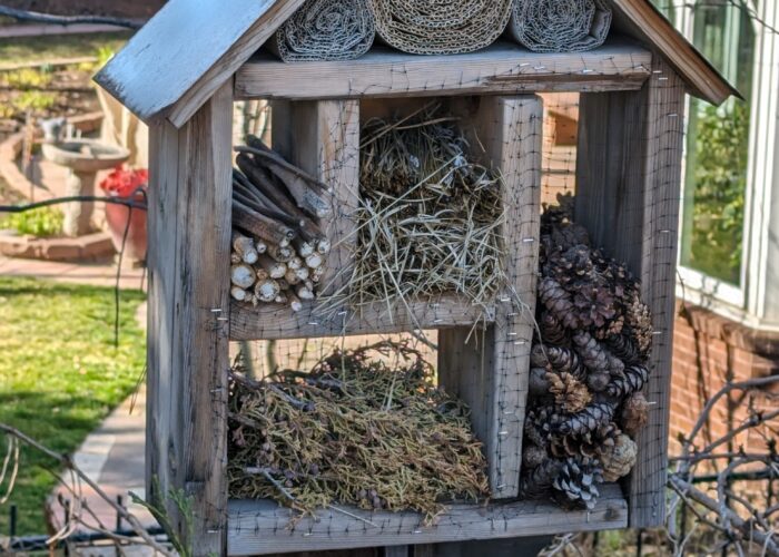 A bug hotel aims to increase biodiversity and foster a more sustainable ecosystem.
