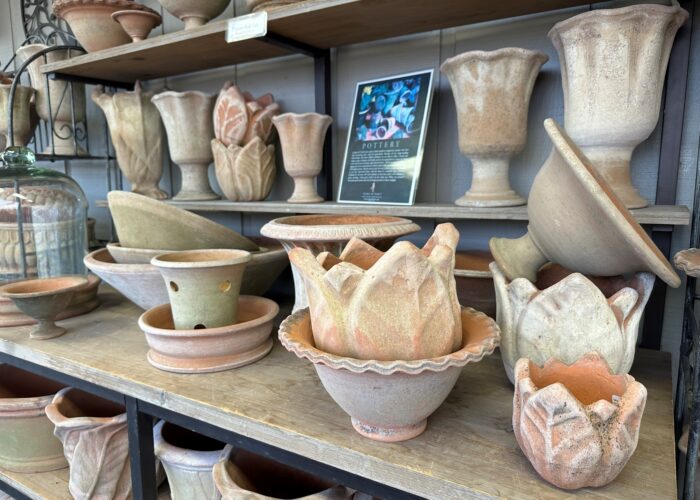 Decorative containers liven up a room.