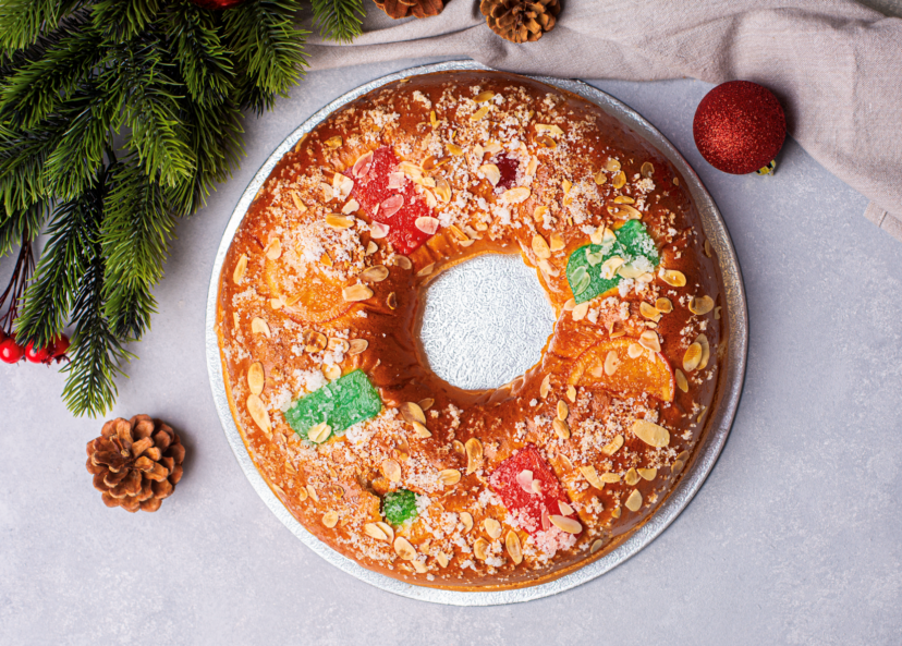 Traditional Christmas king cake.