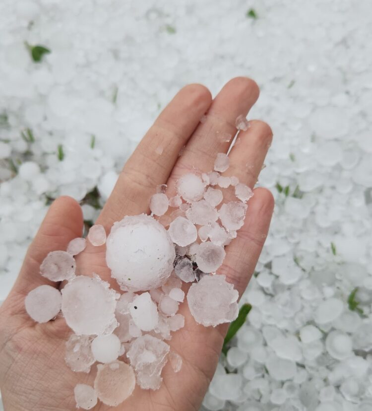 Friday evening storms brought a downpour of large hail.