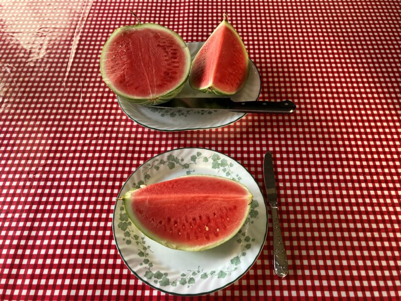 Watermelon slices ready to enjoy.