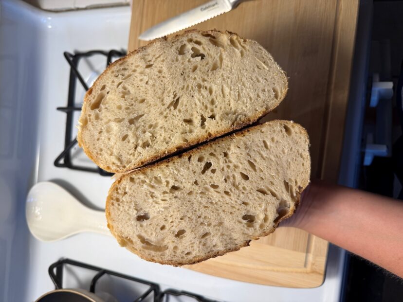 Crumb Structure of Sourdough Loaf.