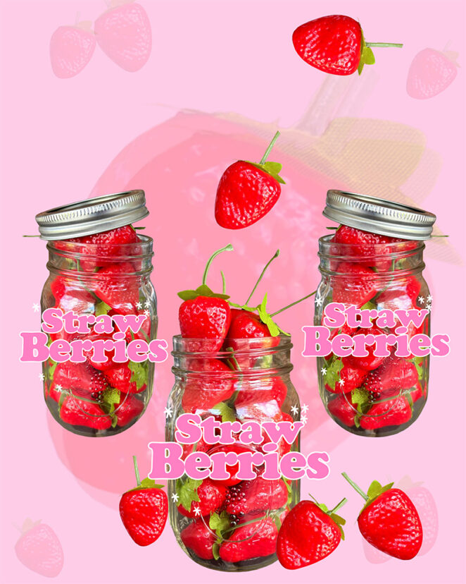 strawberries in jar