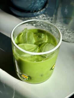 Finished matcha latte.